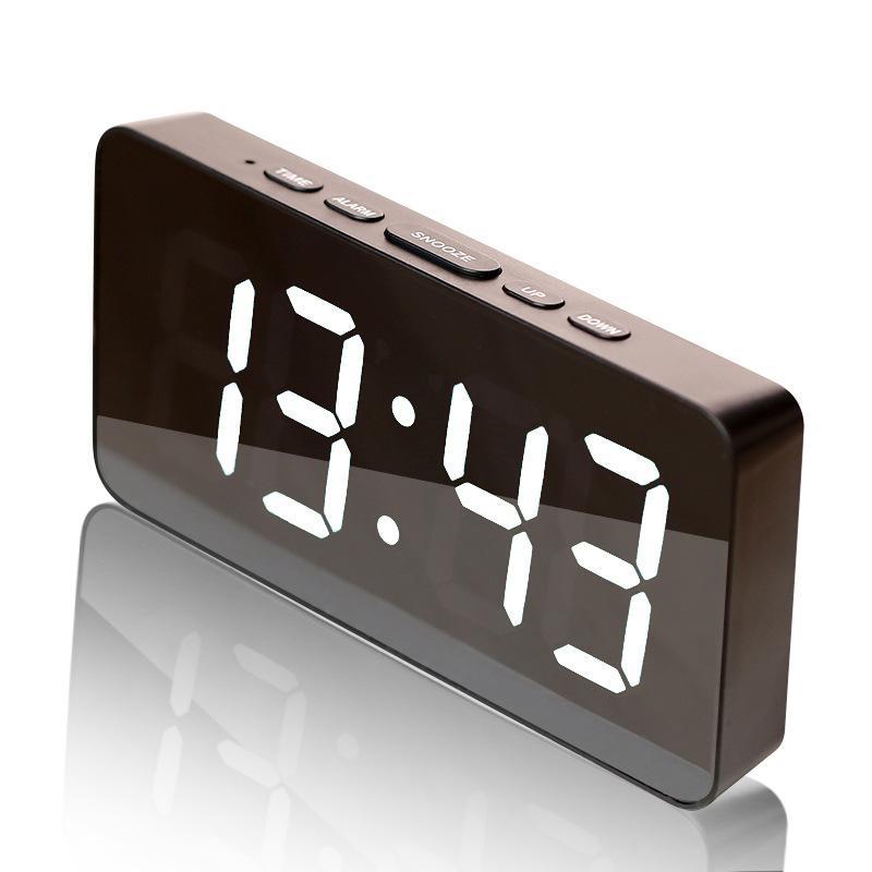 RGB Digital Alarm Clock with Dual Alarms, 11 Color LED Display & Adjustable Brightness