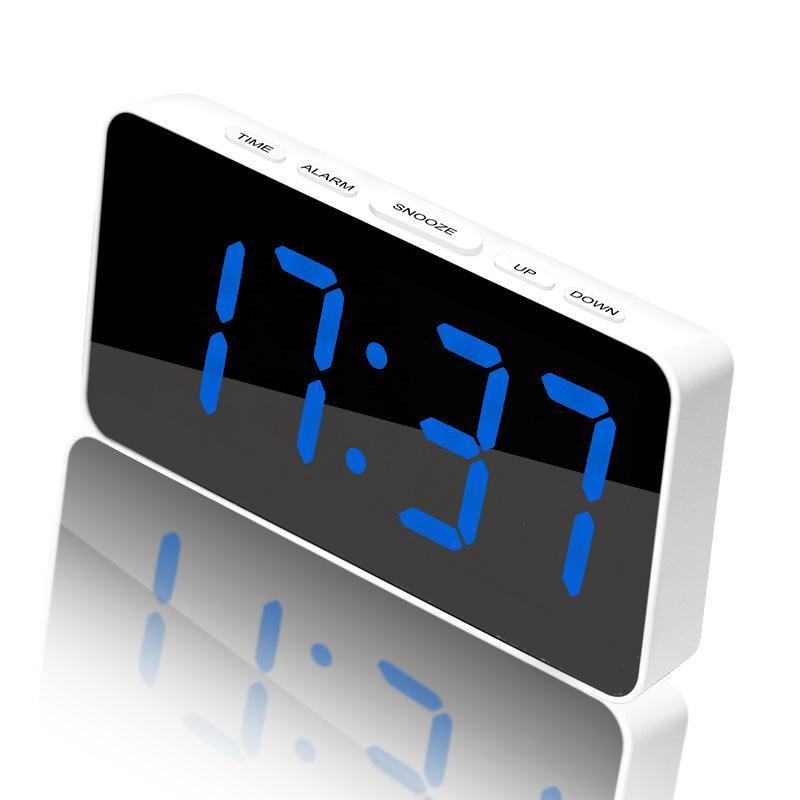 RGB Digital Alarm Clock with Dual Alarms, 11 Color LED Display & Adjustable Brightness