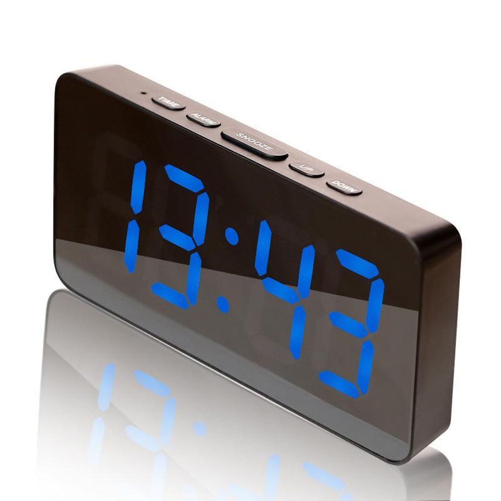 RGB Digital Alarm Clock with Dual Alarms, 11 Color LED Display & Adjustable Brightness