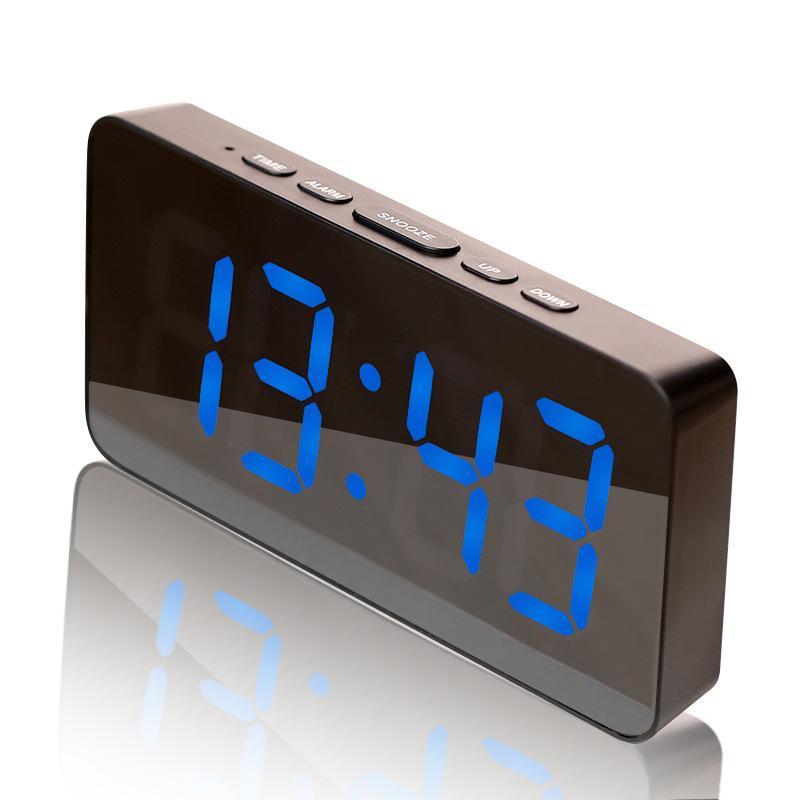 RGB Digital Alarm Clock with Dual Alarms, 11 Color LED Display & Adjustable Brightness