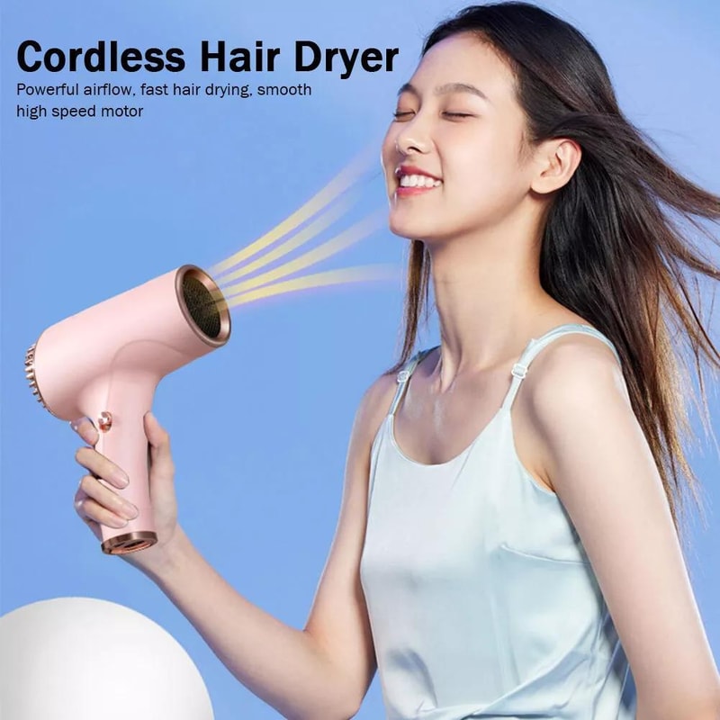 Cordless Ionic Hair Dryer With USB Rechargeable Battery And Hot Cold Airflow 1