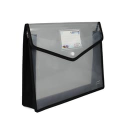 transparent expanding file organizer with snap closure for documents and office storage