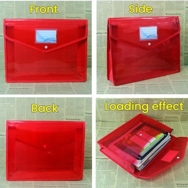 Transparent Expanding File Organizer With Snap Closure For Documents And Office Storage 1