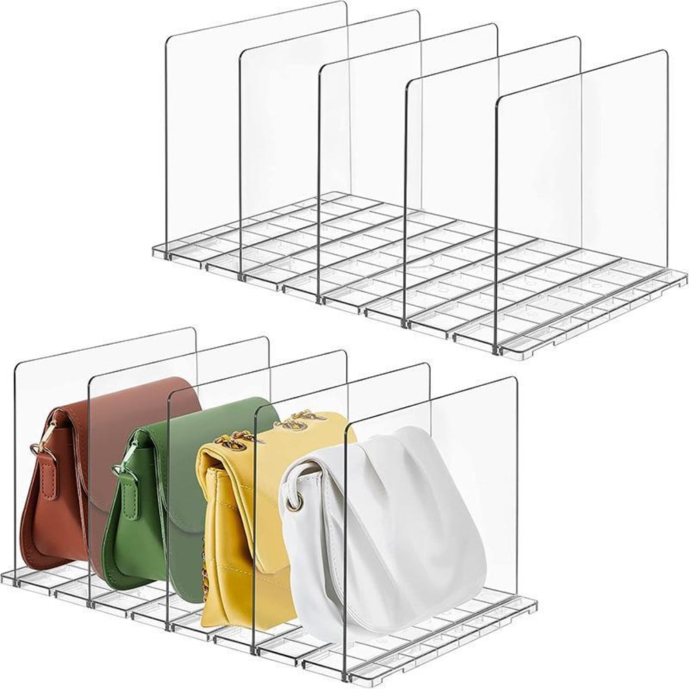 Adjustable Closet Shelf Dividers for Handbags and Purses Storage Organizer
