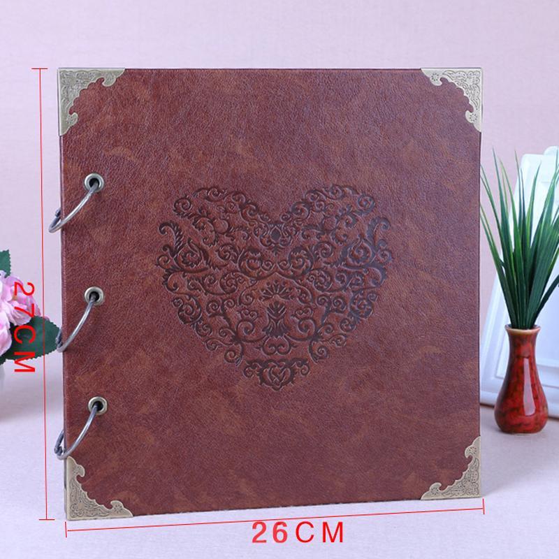 Vintage Leather Scrapbook Album 16 Inch DIY Memory Photo Binder Random Color