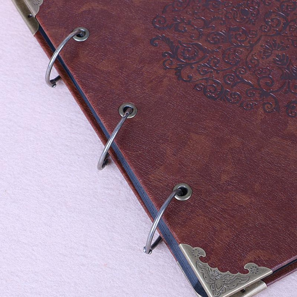 Vintage Leather Scrapbook Album 16 Inch DIY Memory Photo Binder Random Color