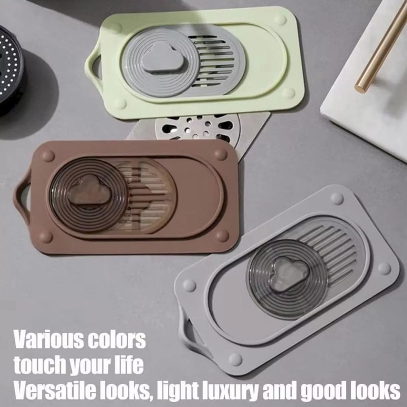 Silicone Sliding Floor Drain Cover Hair Catcher For Bathroom Kitchen Sink 1