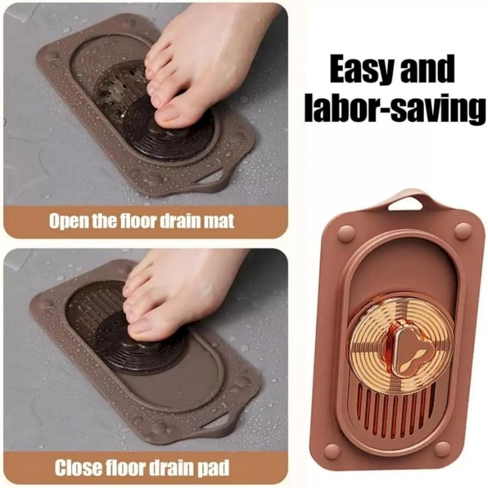 Silicone Sliding Floor Drain Cover Hair Catcher For Bathroom Kitchen Sink 2