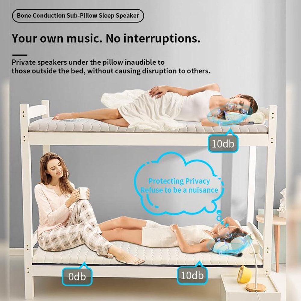 SilentSleep Bone Conduction Bluetooth 53 Pillow Speaker For Deep Relaxation Private Audio 8