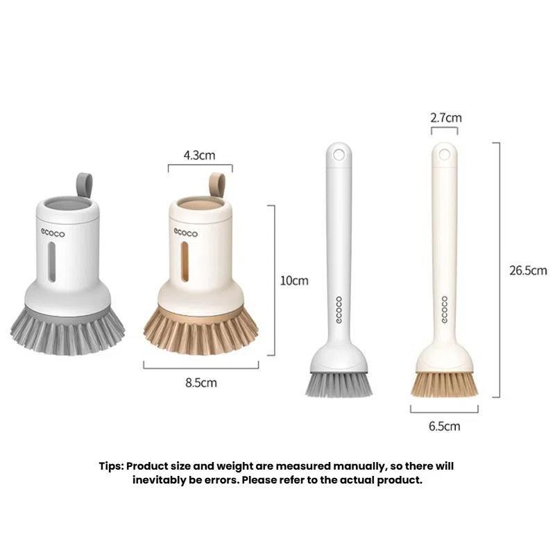 2PCS Dishwashing Brush With Soap Dispenser Rotating Long Handle For Pots And Pans 6