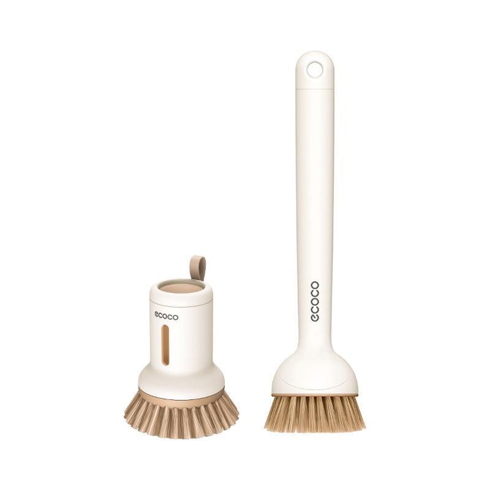 2PCS Dishwashing Brush With Soap Dispenser Rotating Long Handle For Pots And Pans 14