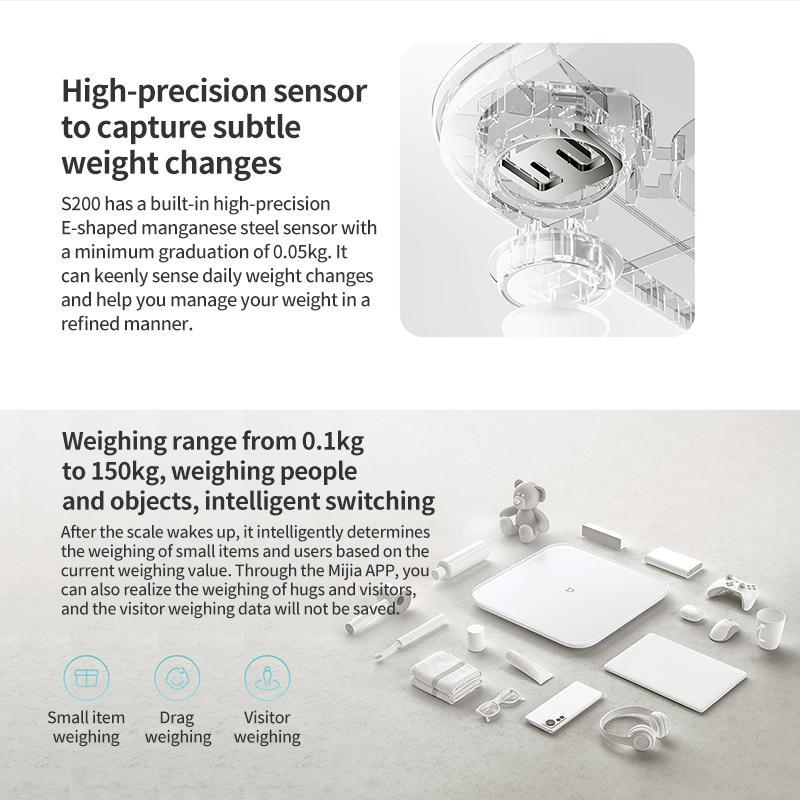 Xiaomi Smart Weight Scale S200 Bluetooth Digital Bathroom Scale With High Precision Tracking 2