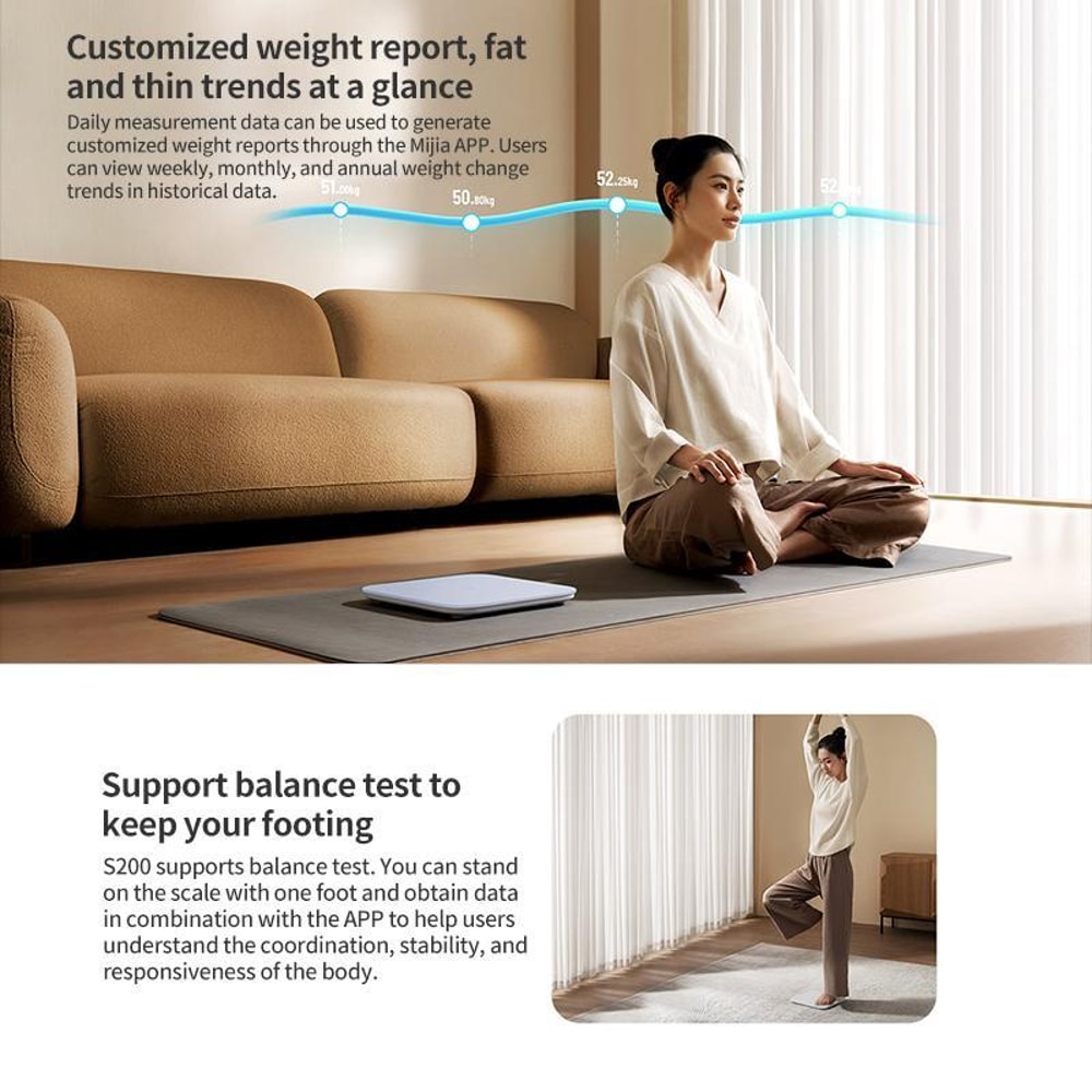 Xiaomi Smart Weight Scale S200 Bluetooth Digital Bathroom Scale With High Precision Tracking 4