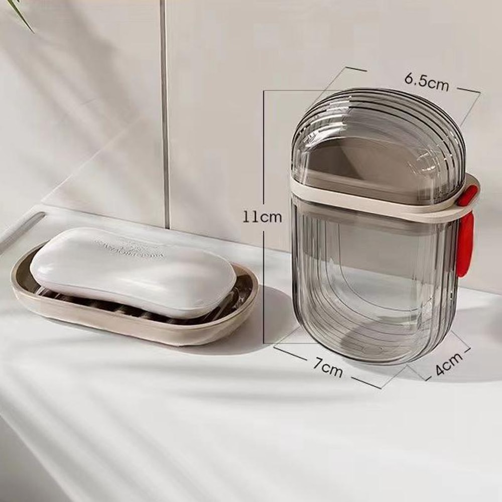 Portable Travel Soap Case With Leakproof Lid Double Drain Drainable Soap Holder 3