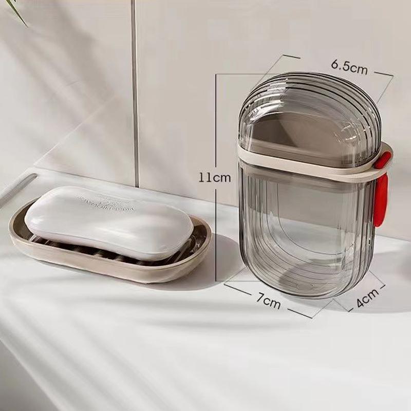 Portable Travel Soap Case With Leakproof Lid Double Drain Drainable Soap Holder 3