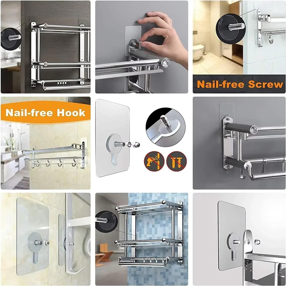 Transparent Heavy Duty Adhesive Wall Hooks For Frames Home Storage 1