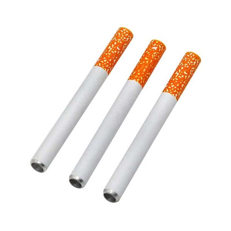 Portable Aluminum Alloy Cigarette Style Mini Metal Pipe Set 3PCS Travel Smoking Accessory