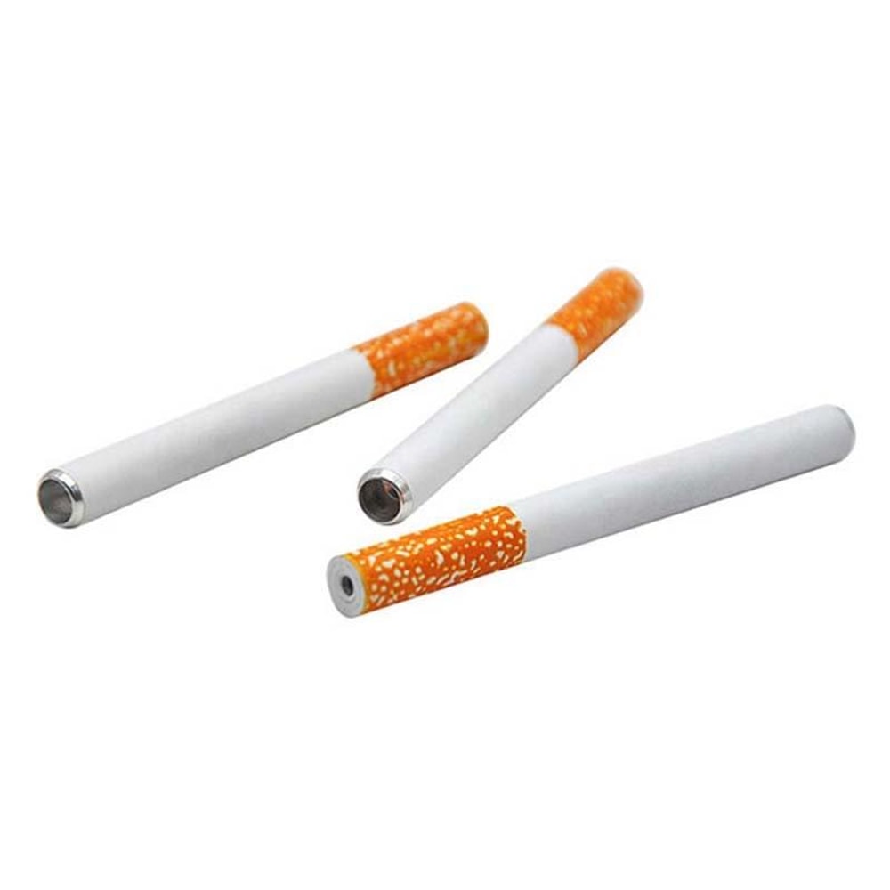 Portable Aluminum Alloy Cigarette Style Mini Metal Pipe Set 3PCS Travel Smoking Accessory