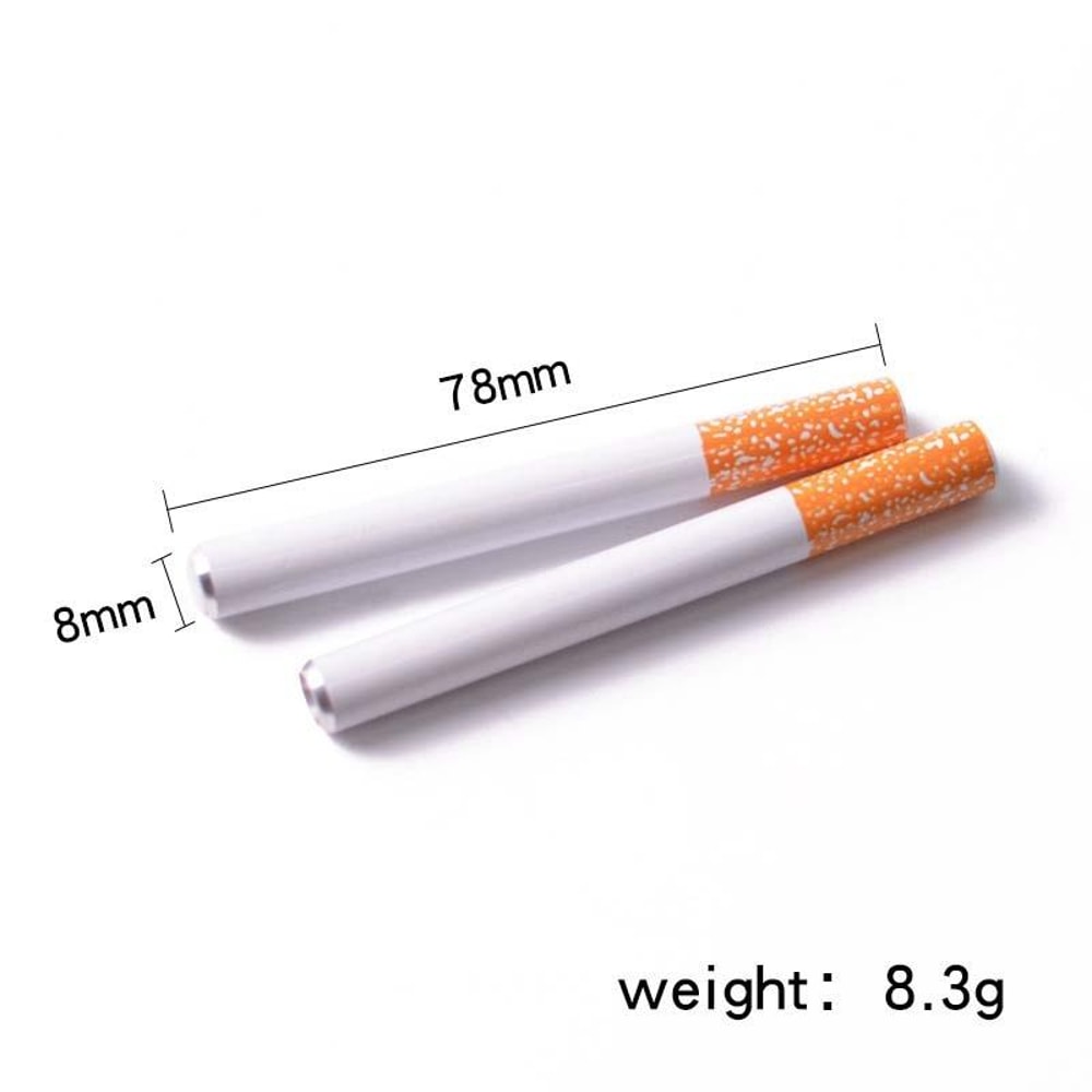 Portable Aluminum Alloy Cigarette Style Mini Metal Pipe Set 3PCS Travel Smoking Accessory