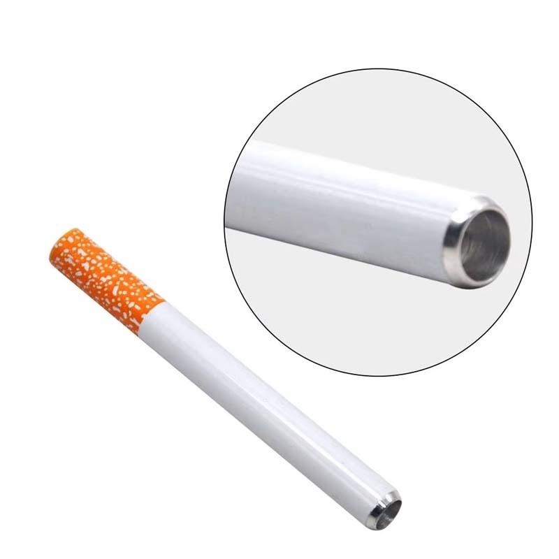 Portable Aluminum Alloy Cigarette Style Mini Metal Pipe Set 3PCS Travel Smoking Accessory