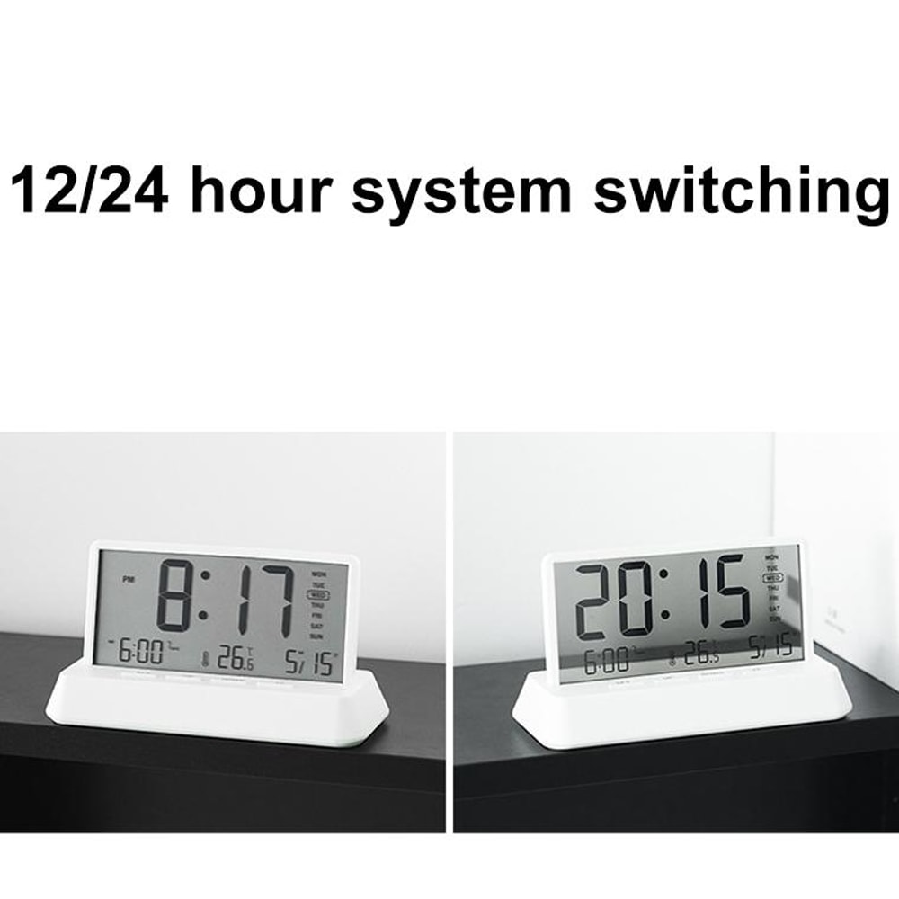 Smart LED Digital Alarm Clock With Temperature Display Date Snooze Function 4