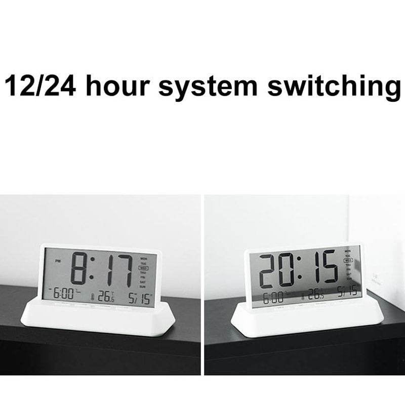 Smart LED Digital Alarm Clock With Temperature Display Date Snooze Function 4
