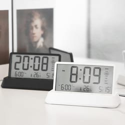 smart led digital alarm clock with temperature display, date & snooze function