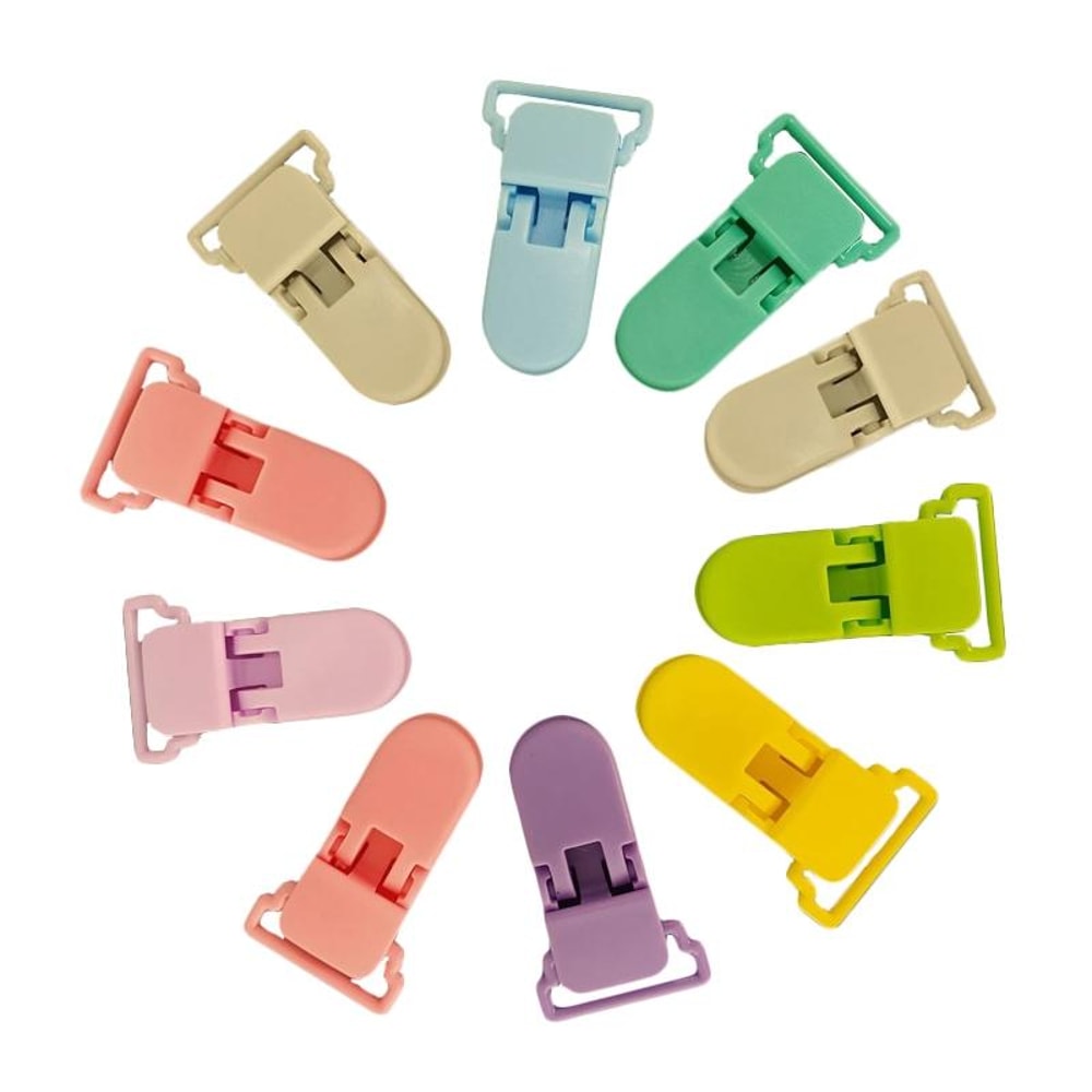 10PCS Baby Pacifier Clip Set with Cartoon Crocodile Clamps Anti Drop Pacifier Holder