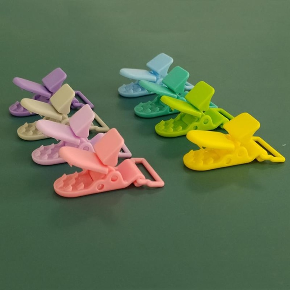 10PCS Baby Pacifier Clip Set with Cartoon Crocodile Clamps Anti Drop Pacifier Holder