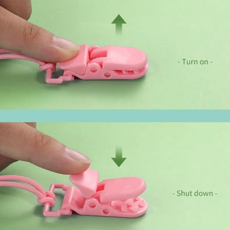 10PCS Baby Pacifier Clip Set with Cartoon Crocodile Clamps Anti Drop Pacifier Holder
