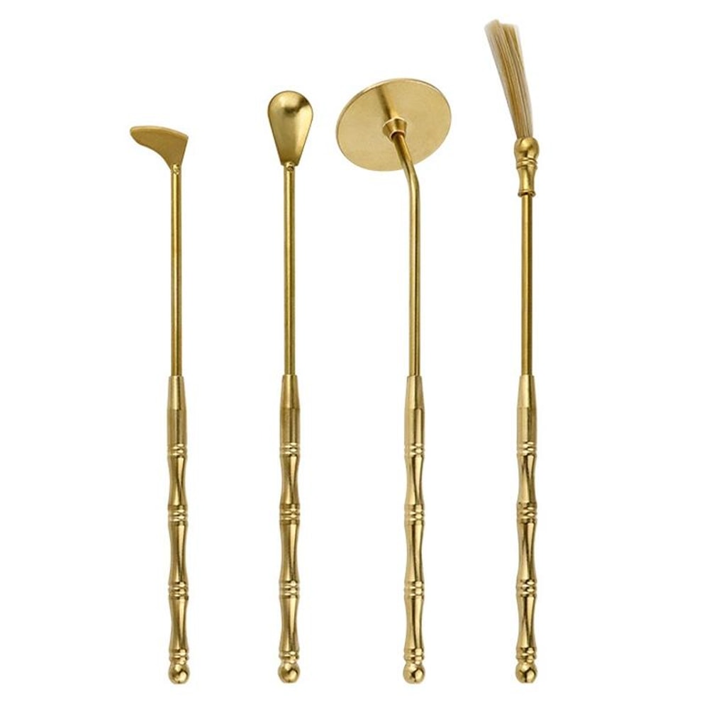 Brass Incense Tool Set for Ash Pressing and Aromatherapy Rituals