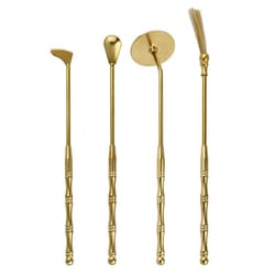brass incense tool set for ash pressing and aromatherapy rituals