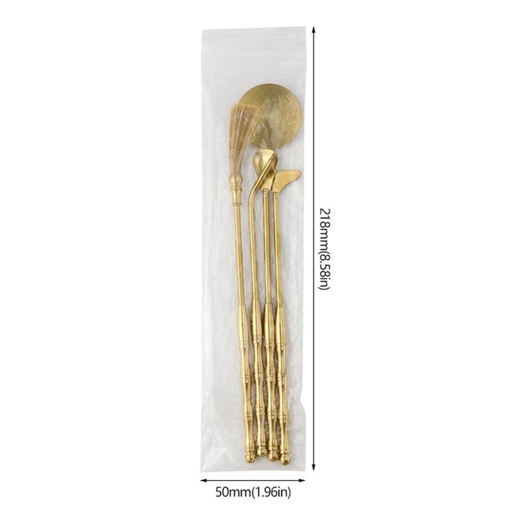 Brass Incense Tool Set for Ash Pressing and Aromatherapy Rituals
