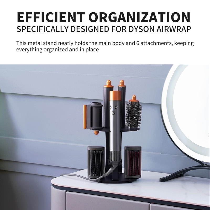 Dyson Airwrap Holder Wall Mount & Desktop Organizer Rack with Carbon Steel Storage