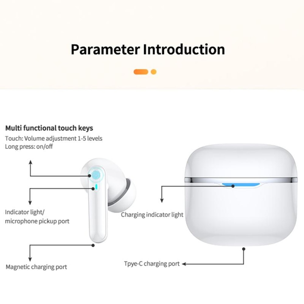 Bluetooth 5.3 AI Noise Cancelling Hearing Aid Earbuds