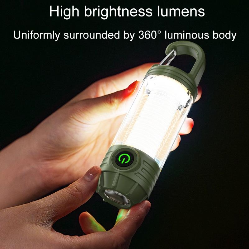 Rechargeable LED Camping Lantern Flashlight Waterproof Portable Outdoor Light 4