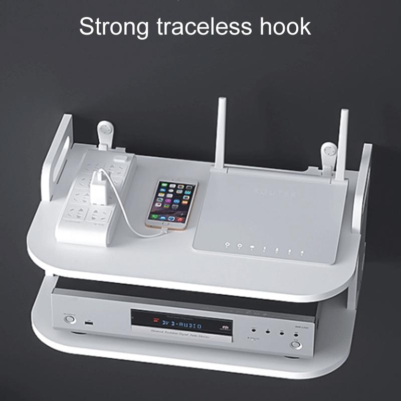 Modern Wall Mounted Projector Shelf Set Top Box Organizer With Cable Management 4