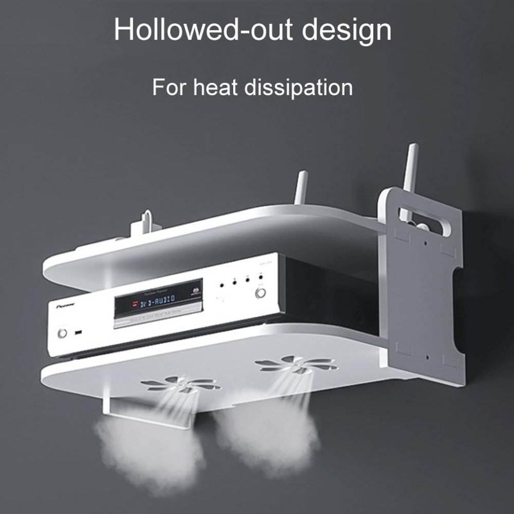 Modern Wall Mounted Projector Shelf Set Top Box Organizer With Cable Management 6