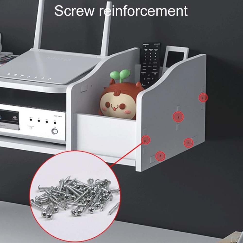 Modern Wall Mounted Projector Shelf Set Top Box Organizer With Cable Management 8