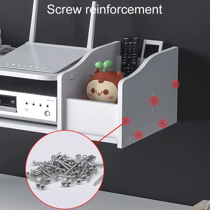 Modern Wall Mounted Projector Shelf Set Top Box Organizer With Cable Management 8
