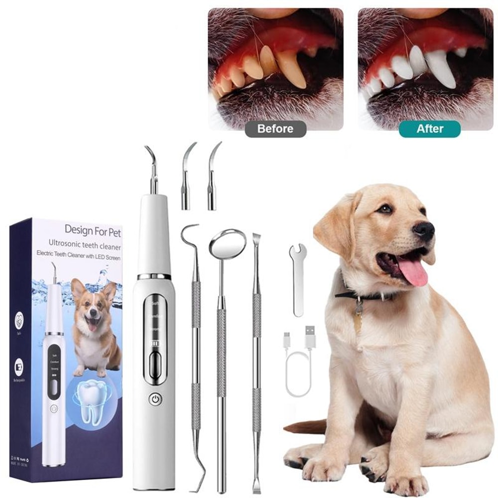 Ultrasonic Dog Teeth Cleaner USB Rechargeable Pet Dental Cleaner For Plaque Tartar Removal 6