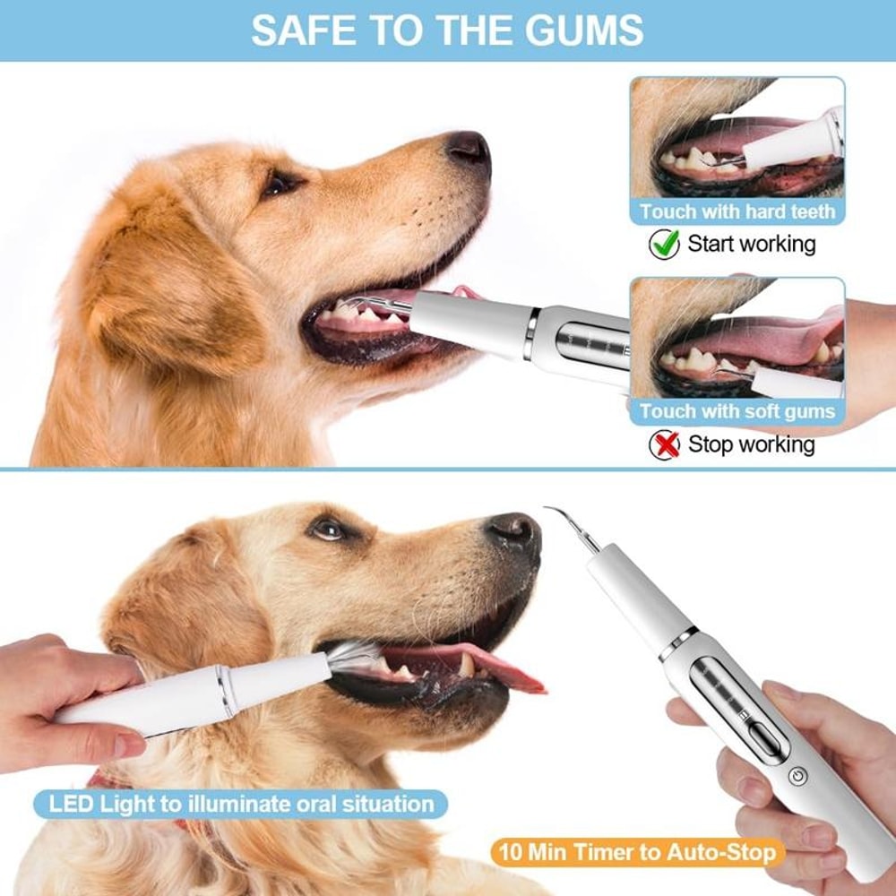 Ultrasonic Dog Teeth Cleaner USB Rechargeable Pet Dental Cleaner For Plaque Tartar Removal 8