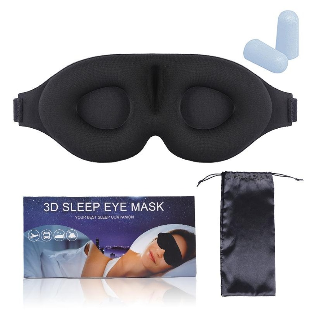 Memory Foam Sleep Mask Set With Earplugs For Travel And Deep Rest 0