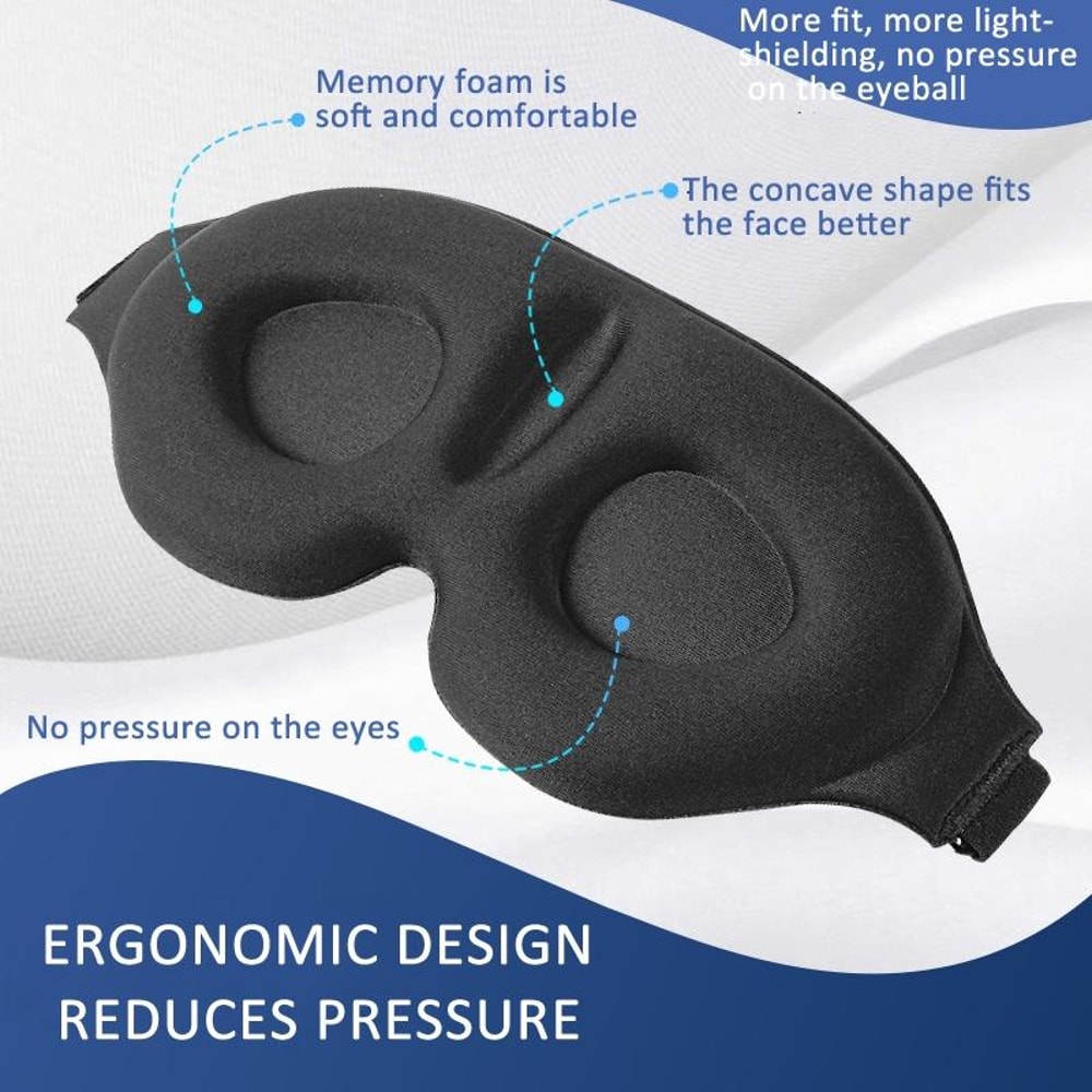 Memory Foam Sleep Mask Set With Earplugs For Travel And Deep Rest 3