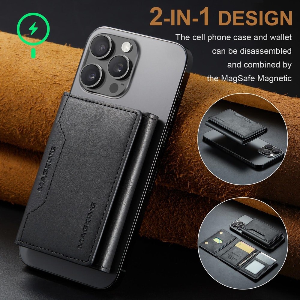 MagSafe RFID Wallet Card Holder Leather Phone Stand Case 1