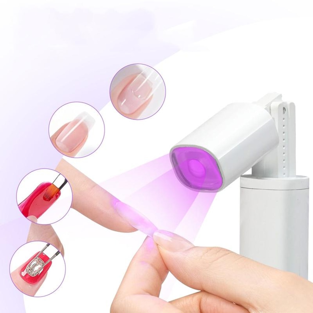 Portable UV LED Nail Lamp With Timer Display And Rechargeable Mini Nail Dryer 1