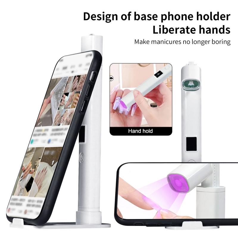 Portable UV LED Nail Lamp With Timer Display And Rechargeable Mini Nail Dryer 7