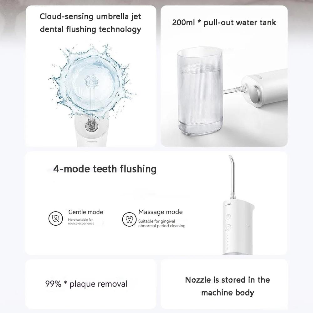 Portable Water Flosser Oral Irrigator With 4 Cleaning Modes 200ML Tank 3