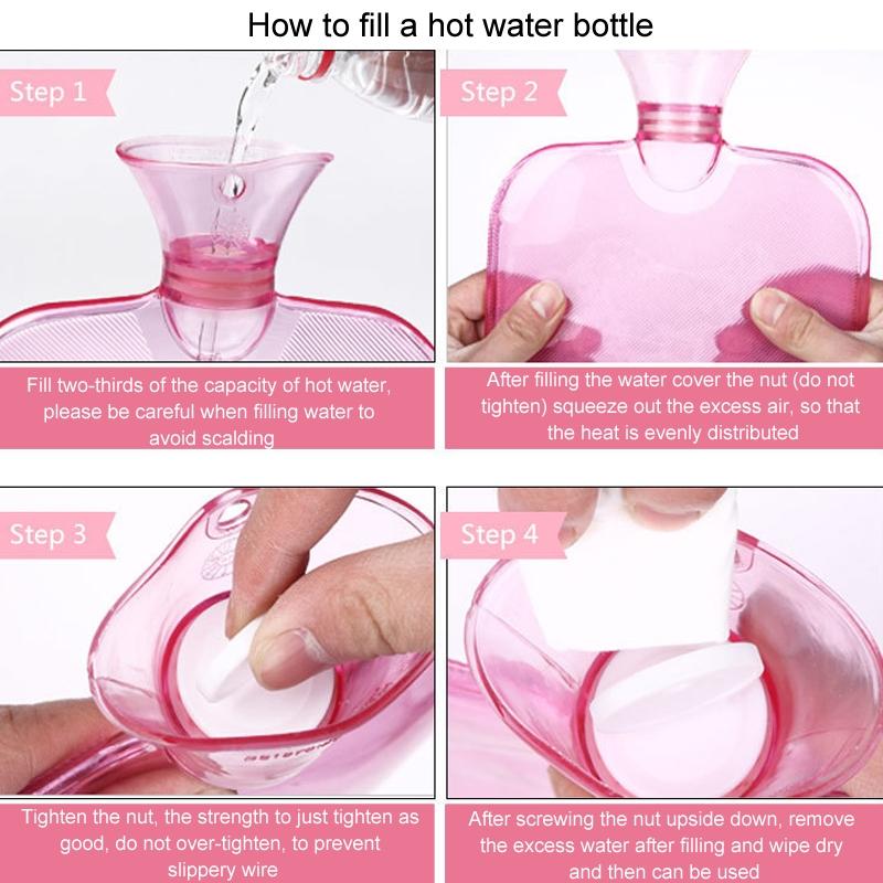 250ml Hot Water Bottle Leakproof PVC Hand Warmer For Winter Pain Relief Cozy Comfort 2