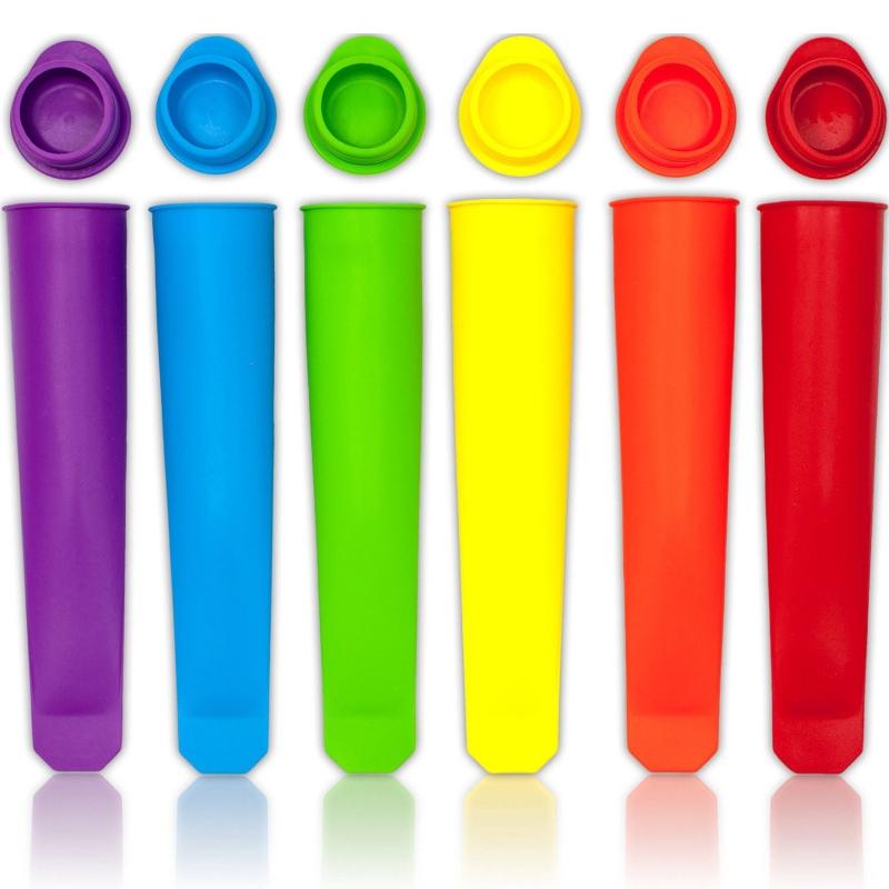 Reusable Silicone Popsicle Mold Set With 6 Colors For Homemade Ice Cream And Frozen Treats 0